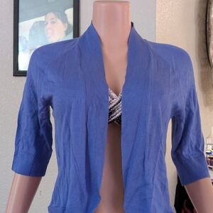 Blue Open-Front Cardigan